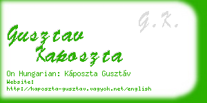 gusztav kaposzta business card